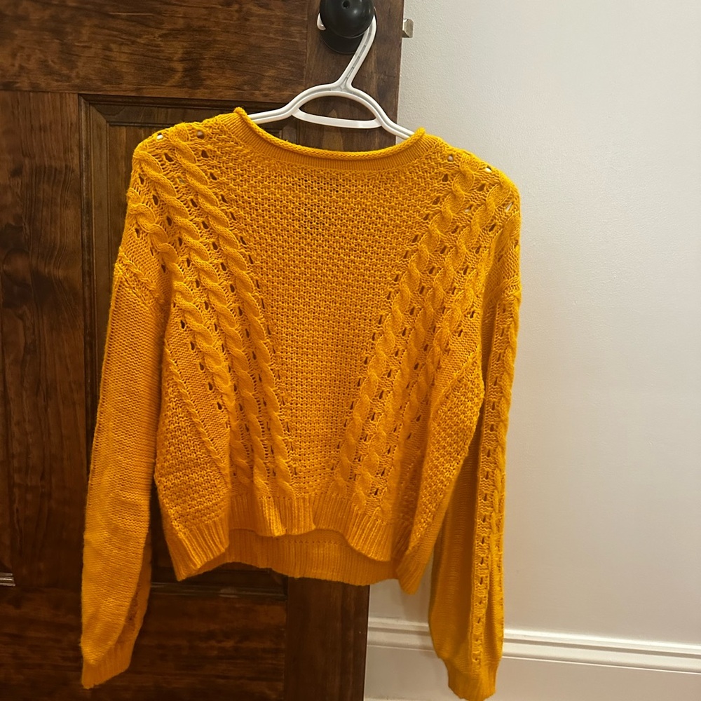 Elegant Women's Knit Sweater in Sunny Yellow